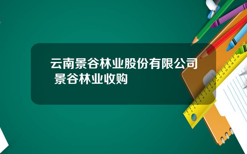 云南景谷林业股份有限公司 景谷林业收购